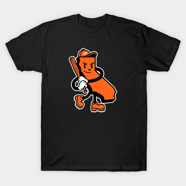 Bay Area 'San Francisco Baseball State' Fan T-Shirt: Hit It Out of the Park with NorCal Style and Mascot Charm! T-Shirt by CC0hort